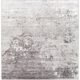 Livabliss Square Wanderlust-Abstract Grey White Black Modern Marble Living Dining Bedroom Rug 200 X 200 Cm Easy Care, Non Shedding