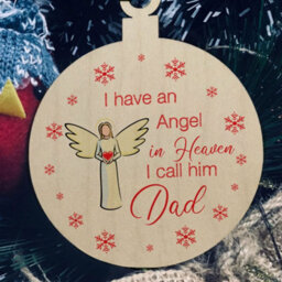 Red Ocean Remembrance Bauble Christmas Tree Decoration For Dad Wooden Plaque Memorial Gifts For Dad Keepsake - thumbnail 5