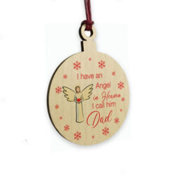 Red Ocean Remembrance Bauble Christmas Tree Decoration For Dad Wooden Plaque Memorial Gifts For Dad Keepsake - thumbnail 4