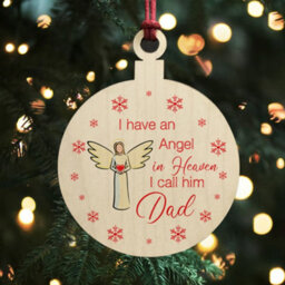 Red Ocean Remembrance Bauble Christmas Tree Decoration For Dad Wooden Plaque Memorial Gifts For Dad Keepsake