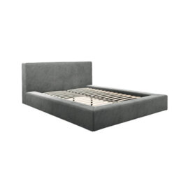 Wyld Haus Portarlington King Size (5Ft) Upholstered Dark Grey Twill Bed With Headboard - thumbnail 2