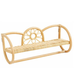 Nordlys Wall-Mounted Hanging Storage Shelf In Natural Rattan Brown Boho Style Bedroom - thumbnail 1