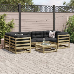 Berkfield 7 Piece Garden Sofa Set Impregnated Wood Pine - thumbnail 3
