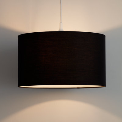 GoodHome Kpezin Charcoal Fabric Dyed Circular Light Shade (D)40Cm - image 1