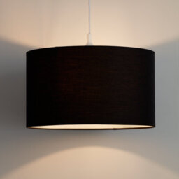 GoodHome Kpezin Charcoal Fabric Dyed Circular Light Shade (D)40Cm