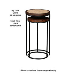 Giselle Metal & Wood Nest Of 2 Round Table - thumbnail 8