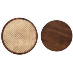 Giselle Metal & Wood Nest Of 2 Round Table - thumbnail 5