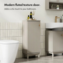 Bathroom Storage Cabinet, Stone Slim Freestanding Bathroom Cupboard - thumbnail 5