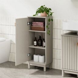 Bathroom Storage Cabinet, Stone Slim Freestanding Bathroom Cupboard - thumbnail 4