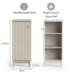Bathroom Storage Cabinet, Stone Slim Freestanding Bathroom Cupboard - thumbnail 2