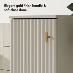 Bathroom Storage Cabinet, Stone Slim Freestanding Bathroom Cupboard - thumbnail 3