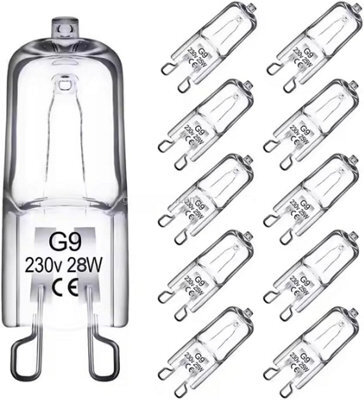 Domira 10X G9 Halogen Bulbs 28W Dimmable Long Lasting Warm White Light For Ovens Wax Burners Cooker Hoods And Ceiling Lights - image 1