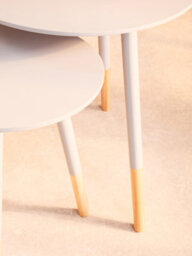 Orsina Durable And Sturdy Design Set Of Two Grey Round Side Tables, Stylish And Elegant Side Tables, Small Tables - thumbnail 3