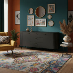 Sideboard 191Cm Wide Cabinet Storage Unit Soft Close Metal Legs Black - thumbnail 2