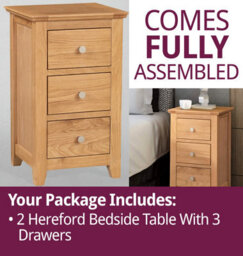 Hallowood Furniture Pair Of Hereford Oak Small Bedside Table - thumbnail 7
