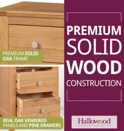 Hallowood Furniture Pair Of Hereford Oak Small Bedside Table - thumbnail 4