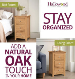 Hallowood Furniture Pair Of Hereford Oak Small Bedside Table - thumbnail 6