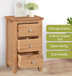 Hallowood Furniture Pair Of Hereford Oak Small Bedside Table - thumbnail 5