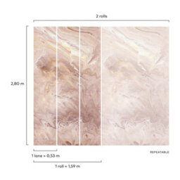 Grandeco Marble 3 Lane Repeatable Textured Mural, 1.59 X 2.8M Pink Coral - thumbnail 2