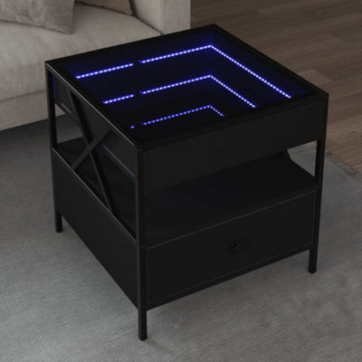 Berkfield Coffee Table With Infinity Led Black 50X50X51 Cm - image 1