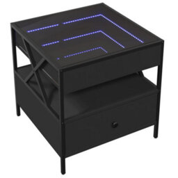 Berkfield Coffee Table With Infinity Led Black 50X50X51 Cm - thumbnail 3