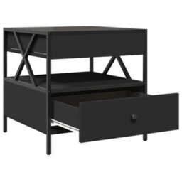 Berkfield Coffee Table With Infinity Led Black 50X50X51 Cm - thumbnail 7