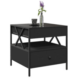 Berkfield Coffee Table With Infinity Led Black 50X50X51 Cm - thumbnail 5