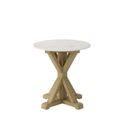 LPD Harrow Stone & Latte Side Table, Sintered Stone Top, Heat & Scratch Resistant - thumbnail 1