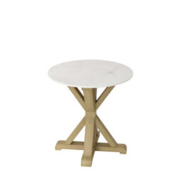 LPD Harrow Stone & Latte Side Table, Sintered Stone Top, Heat & Scratch Resistant - thumbnail 2