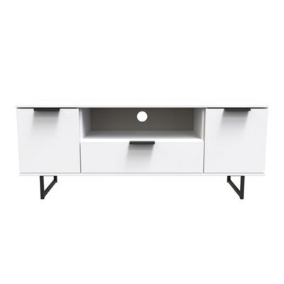 Beijing 2 Door 1 Drawer Wide Tv Unit In White Matt (Ready Assembled) - image 1