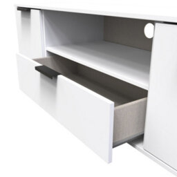 Beijing 2 Door 1 Drawer Wide Tv Unit In White Matt (Ready Assembled) - thumbnail 5