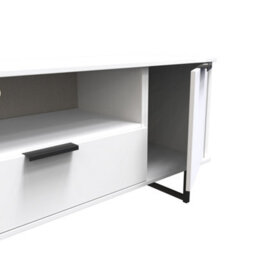 Beijing 2 Door 1 Drawer Wide Tv Unit In White Matt (Ready Assembled) - thumbnail 6