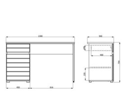 Amos Mann Furniture Langley White Gloss Computer Office Study Desk With Drawer And Cupboard - thumbnail 4