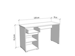 Amos Mann Furniture Langley White Gloss Computer Office Study Desk With Drawer And Cupboard - thumbnail 5