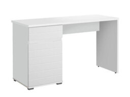 Amos Mann Furniture Langley White Gloss Computer Office Study Desk With Drawer And Cupboard - thumbnail 3