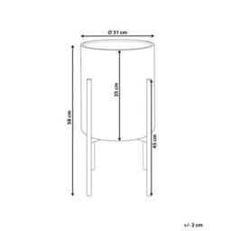 Wyld And Coco White And Blue Iron Plant Stand 31 X 31 X 58 Cm - Modern Industrial Indoor Floor Planter - thumbnail 4