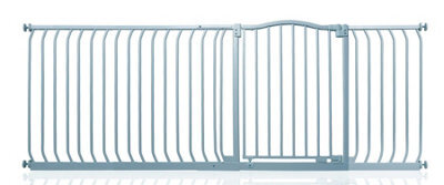Safetots Curved Top Safety Gate, 198Cm - 207Cm, Matt Grey, Pressure Fit Stair Gate - image 1