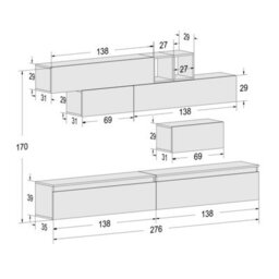 Decorotika Colmar Moduler Modern Tv Unit Wall Mount Customizable Layout High Gloss White - thumbnail 5