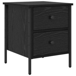 Berkfield Modern Bedside Cabinet Black Oak 40X42X50 Cm Engineered Wood - thumbnail 1