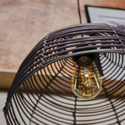 Valuelights Lobster Pot Grey Weave Basket Ceiling Lamp Shade And Bulb - thumbnail 5