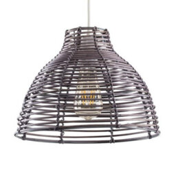 Valuelights Lobster Pot Grey Weave Basket Ceiling Lamp Shade And Bulb - thumbnail 6