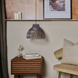 Valuelights Lobster Pot Grey Weave Basket Ceiling Lamp Shade And Bulb - thumbnail 2