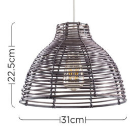 Valuelights Lobster Pot Grey Weave Basket Ceiling Lamp Shade And Bulb - thumbnail 8