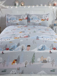 Winter Town Christmas Double Duvet Cover Set - thumbnail 1