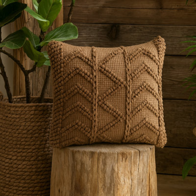 Wyld Haus Set Of 2 Snowshill Coffee Zig-Zag Handwoven Cushion Covers - image 1