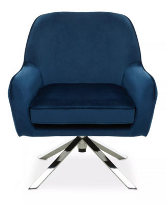 Orsina Midnight Velvet Arm Chair, Luxury Velvet Upholstered Accent Chair, Comfortable Armchair For Home - image 1