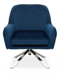 Orsina Midnight Velvet Arm Chair, Luxury Velvet Upholstered Accent Chair, Comfortable Armchair For Home - thumbnail 1