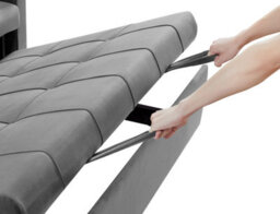 Sofa Bed Double, Convertible 3 In 1 Pull Out Velvet Sofa Bed, 2 Seater Guest Bed Settee, Max Load 300Lbs - Gray - thumbnail 6