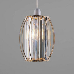 Giggi Gold Metal K9 Crystal Light Shade 16Cm X 20Cm, Cylinder Shape With Oval Ring - thumbnail 9