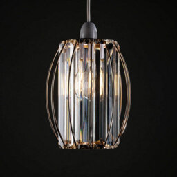 Giggi Gold Metal K9 Crystal Light Shade 16Cm X 20Cm, Cylinder Shape With Oval Ring - thumbnail 5